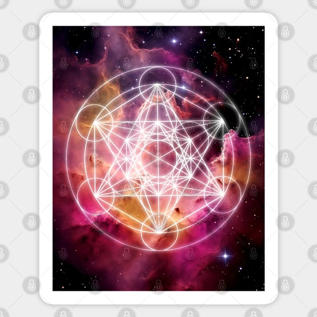 Sacred Geometry: Metatrons Cube Sticker by AddisonK